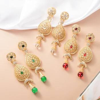 Cercei Pentru Femei Maroc Stil De Cristal Cercei Bijuterii De Înaltă Calitate De Culoare De Aur Placare Caftan Bijuterii De Nunta