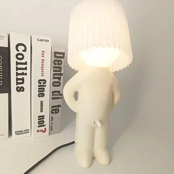 Claeted Baiat Obraznic Creative Lampă de Masă cu LED-uri Unice Pliuri Lectură Iluminat Dormitor Noptieră Lumina de Noapte pentru Copii Cadouri