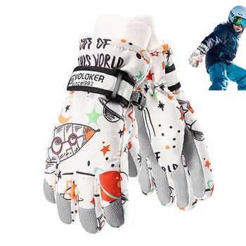 Copiii de Schi Mănuși Impermeabile de Zăpadă de Schi, Mănuși de Cald Mănuși Anti-Alunecare Windproof Snowboard Mănuși de Iarnă pentru Băieți și Fete în aer liber