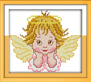 Copil mic înger cruciulițe kituri de desene animate Aida conta 14ct 11ct tipărite broderie manual DIY manual de aprovizionare