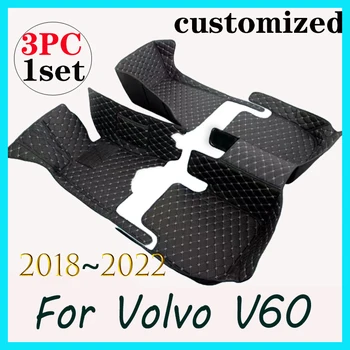 Covorase Auto Pentru Volvo V60 2018~2022 Din Piele De Lux Picior Covoras Auto Piese De Interior Covor Protecție Planșeu Rezistent Covor Accesorii Auto