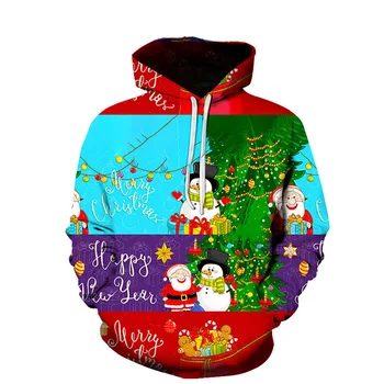 Crăciun Hanorace Hanorac pentru Barbati & Femei Drăguț 3D Imprimare Pulover Noutate Poliester Hanorace
