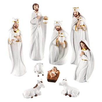 Crăciun Iesle Set de Decorare Nașterea domnului Isus Statuie pentru Acasă Bisericii Catolice