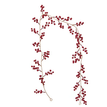 Crăciun Roșu Boabe Ghirlanda Artificiala Rosu-Visiniu Pip Boabe Artificiale Berry Ghirlanda pentru Interior Decor în aer liber