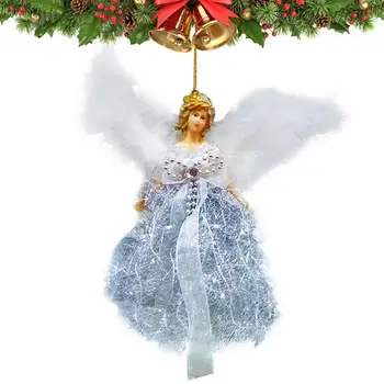 Crăciun Înger Pandantiv cu Aripi Pom de Crăciun Agățat Papusa Decoratiuni Handmade Înger Topper Cadou de Vacanță Acasă Ornamente