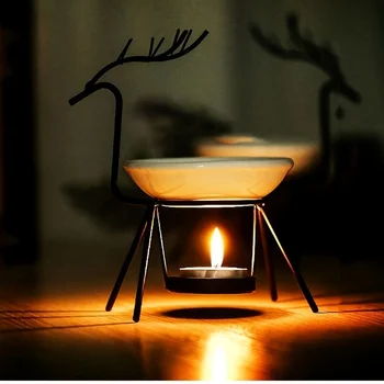 De Crăciun Creative Fericit Cerb Fier Arzător Ceramic Aroma Arzător Pentru Acasă Decorare Cina Aromoterapie