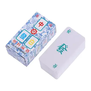 De călătorie Mini Mahjong Albastru și Alb Portelan Mahjong Chineză Tradițională Chineză Mahjong pentru Familie, petrecere a Timpului Liber de Călătorie Petrecere