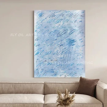 De mari Dimensiuni de 100% pictat manual modern albastru panza pictate manual pe panza pictura in ulei tablou pe panza imagini de perete pentru Coridor