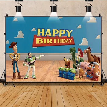 Disney Toy Story Woody, Buzz Lightyear Fotografie De Fundal Petrecere De Aniversare Pentru Copii Decor Banner De Fundal Studio Foto Personalizate