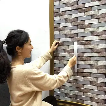 DIY Auto-adeziv 3D Autocolante de Perete Impermeabil din PVC Tapet Perete Amovibil Arta picturi Murale pentru Acasă Decorare Camera de zi