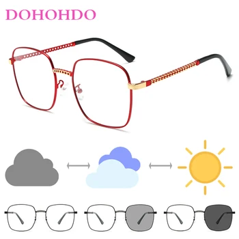 DOHOHDO Noua Moda Lumină Albastră de Blocare Pahare Protectie Fotocromatică ochelari de Soare Pentru Barbati Femei Pătrat Decolora în aer liber UV400