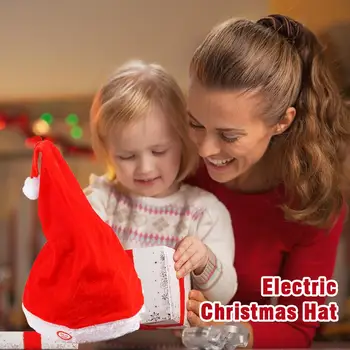 Electric Pălărie De Crăciun Muzical Dance Crăciun Crăciun Pălărie Electric Leagăn Pălărie De Crăciun Cântând Balansoar Copii Xmas Hat