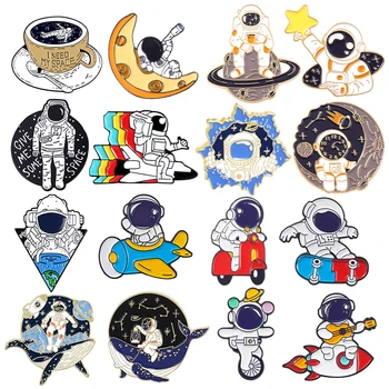 Email Pin Personalizat Astronaut Sau Cosmonaut Trupa Broșe Rever Insigna De Desene Animate Amuzant Univers De Viață Ocean De Bijuterii Am Nevoie De Spatiu