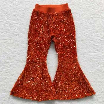 En-Gros De Fete Toamna Și Iarna Pantaloni Cu Culori Luminoase Și Multi-Element Caracteristici Paiete Pantaloni-Clopot Fund
