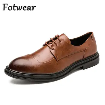 Fotwear Barbati Pantofi Rochie 37-45 Dantelă De Nunta Petrecere Oxfords Pentru Barbati Office Formale Pantofi În Aer Liber Masculin A Subliniat Toe Pantofi De Piele
