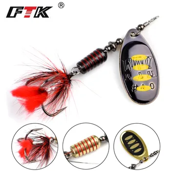 FTK 2pc Spinner Bait 7,5 g-17.5 g Greu Lingura Atrage Bas combinație de Metal de Pescuit Nada Cu Pene Înalte Cârlige Pentru Pescuit Stiuca