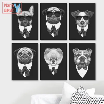 Gangster Câine, Vulpe, Pisica Bufnita Urangutan Nordic Postere Si Printuri De Arta De Perete Panza Pictura Poze De Perete Pentru Camera Copii Decor Acasă