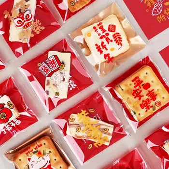 Lunar chinezesc anul Nou cadou geanta CNY Cookie-uri pungă de Bomboane Snack Mașină de ambalare sac sigilat Pungi de Plastic Transparente de Panificație decor