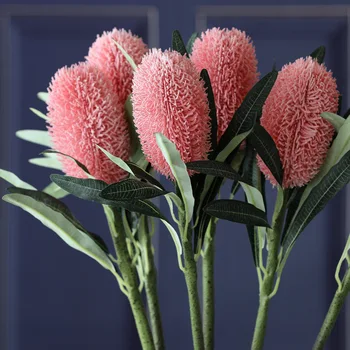 Lux mare pernă flori de ramură cu frunze verzi de plastic, Flori Artificiale pentru Nunta decor acasă fleurs artificielle