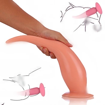 Mare de Prostata Silicon vibrator Anal cu ventuza Puternica Penis artificial Masturbari Anal Vaginal Stimulator Butt Plug Adult Jucarii Sexuale