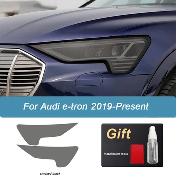 Masina Faruri Folie Protectoare Pentru Audi etron 55 50 2019-Prezent Far Restaurare Negru Transparent TPU Autocolant Accesorii