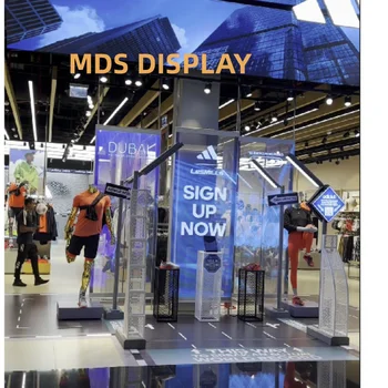 MDS transparent led poster display led commmercial magazin de vânzare cu amănuntul shoping mall expoziție de înaltă calitate, publicitate indoor