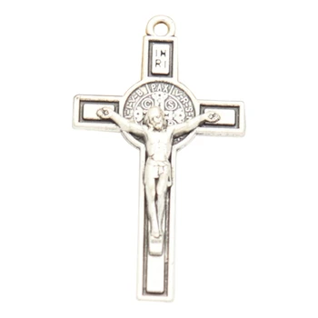 Metal Creștin pentru Crucea lui Isus Pandantiv Catolică Farmec Religioase Ornament pentru DIY Colier Rozariu Masina Breloc elemente d F1FB