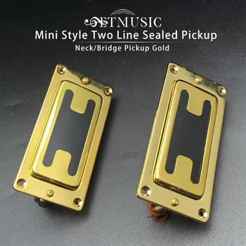 Mini Stil De Două Sigilate Electric Gutiar Bass Humbucker Neck Pickup/Pick-Up Pod De Aur