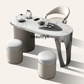 Minimalist Placă De Piatră De Masă De Ceai Office Home Living Balcon Kung Fu Acoperit De Masă De Ceai Ceai Scaun Combinație