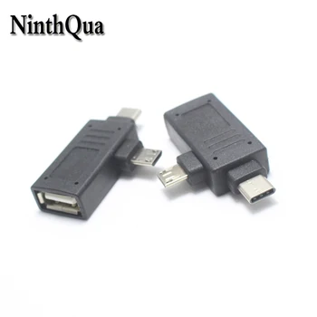 NinthQua USB 3.1 Tip C + Micro USB de sex Masculin Conectați la USB 2.0 de sex Feminin jack OTG Conector Adaptor pentru Linia de Date Telefonul U Disc