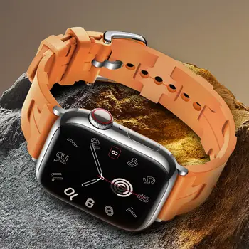 Noi Kilim Singur Tur Curea Silicon Pentru Apple Watch Benzi de 44mm 40mm 49mm 45mm 41mm bratara iwatch seria 9 3 6 7 8 se ultra 2