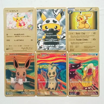 Noi Pokemon Anime Pikachu Metal Card Carduri Pokemon Eevee Squirtle Evoluția Luptă Colecție De Jocuri De Cărți De Joc Pentru Copii Jucarii Cadou