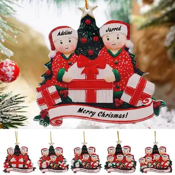 Personalizate Familie De 2-6 Nume Personalizate Snowman De Craciun Decor Copac Agățat Pandantiv Crăciun Fericit Binecuvântare Ornament Decor Acasă