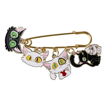 Pisica drăguț Anime Japonez Email Pin Broșă pentru Haine Servieta Insigne pe Rucsac Accesorii, Ace de Rever Bijuterii Decorative