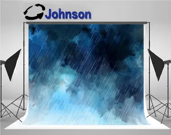 ploaie Acuarelă Ploaie Cerul Albastru Picăturile de ploaie de fundal Calculator de Înaltă calitate de imprimare foto de perete fundal studio
