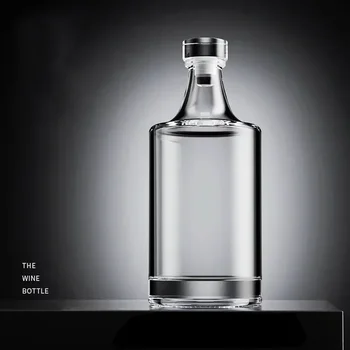 Plumb Sticlă de Whisky Decantor, Clar Bar Sticla, Vin Decantor pentru Lichior, Whisky, Bourbon, de Formă Rotundă, de Lux, 500ml