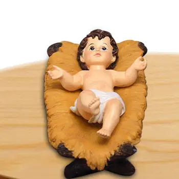Rășină Copilul Statuie Isus Pruncul Iisus În Ieslea Figurine De Rasina Isus Figurina De Colectie Religioase Baby Doll Sfânt Decor Pentru Living