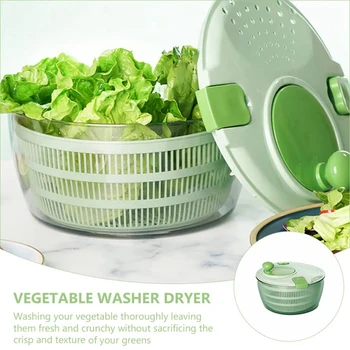 Salata Verde Manuală Legume Uscător De Uscat Salata De Fructe Legume De Spălat Castron Se Potrivesc Pentru Portii De Salata De Spanac