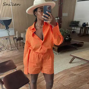 Solid Orange Casual pentru Femei Bluza de Vară de Moda coreeană de moda de stradă Vacanță de sex Feminin Topuri Uza Birou Doamnelor Tricouri Blusas