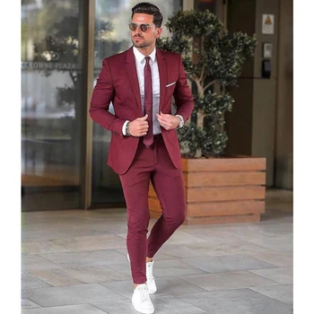 Solid Sacou Pentru Bărbați Costume, Decor Blazer Italiană Petrecerea De Nunta Designer De Costum Pantaloni Sacou Slim Fit Pentru Barbati