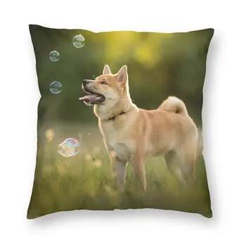 Stil Nordic Drăguț Câine Shiba Inu Arunca Pernă Decor Model Animal față de Pernă 40x40 Pillowcover pentru Camera de zi