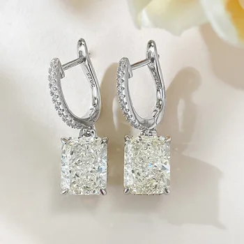 Stralucitoare U S925 Argint Ridicat de Carbon Diamant 8*10mm Picătură Cercei pentru Femei Bijuterii Fine Aniversare de Nunta