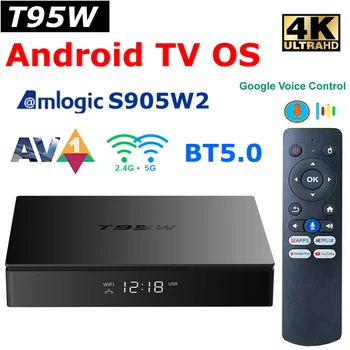 T95W ATV-uri Smart TV Box-Android TV 11 sistemul de OPERARE Amlogic S905W2 4GB 64GB AV1 Control Vocal 5G Dual Wifi BT5.0 4K AndroidTV Set Top Box