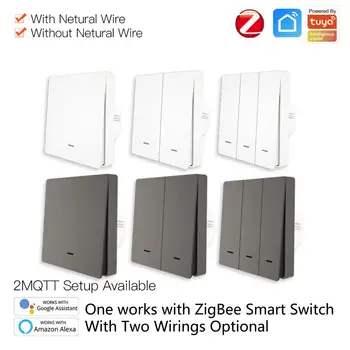 Tuya ZigBee 3 Gasca Wifi Smart Switch Telefon Și Voce Timer Control 100-250V Buton Comutator Controler APP Smart Switch Panel