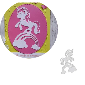 Unicornul Curcubeu Ambarcațiuni de Metal de Tăiere Mor Șablon Șablon pentru DIY Hartie Scrapbooking Album Foto Carduri de Luare Moare Taie Mor
