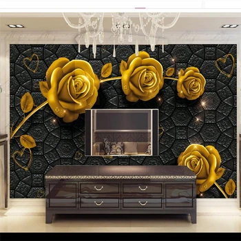 wellyu обои papier peint tapet pentru pereți 3 d Personalizate 3d tapet de lux auriu rose sac moale TV tapet de fundal unul dintre un fel