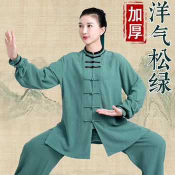 Wudang Tai Chi rochie de sex feminin high-end tai chi formare haine lungi de toamnă și iarnă îngroșat bumbac, lenjerie și lenjerie de pat