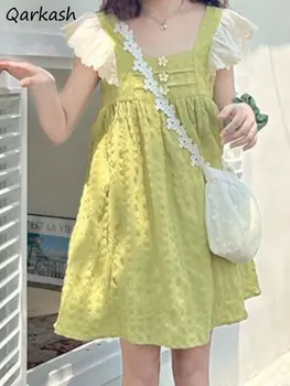 Zbor Maneca Rochie Mini Femei Dulce Elegant de Vară Liber Japonia Tinere Stil Simplu de zi cu Zi de Vacanta All-meci Casual Populare Noi