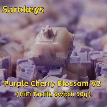 【În Stoc】Noi Sarokeys Violet Floare de Cires V2 (Stoc/Lubrifiat) pentru Tastatură Mecanică cu 5 Pini HiFi Tactile Comutator 50g